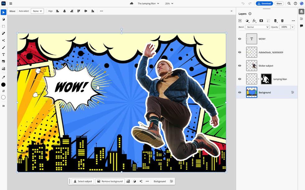 A screenshot of a graphic design project in Adobe Photoshop.