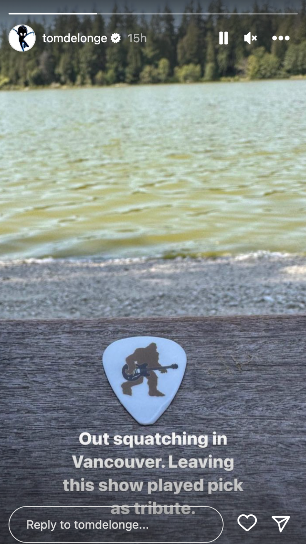 A screenshot of Tom DeLonge's Instagram story on June 28, 2023.