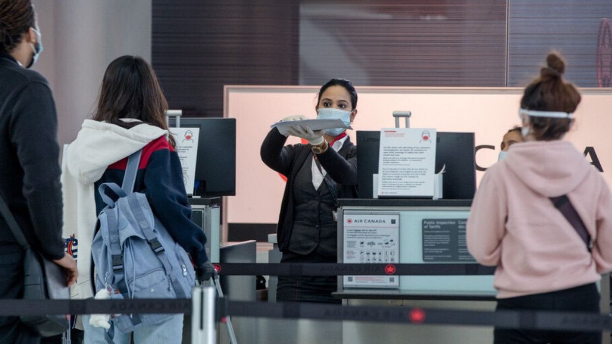 A security checkpoint at Toronto Pearson International Airport (YYZ).