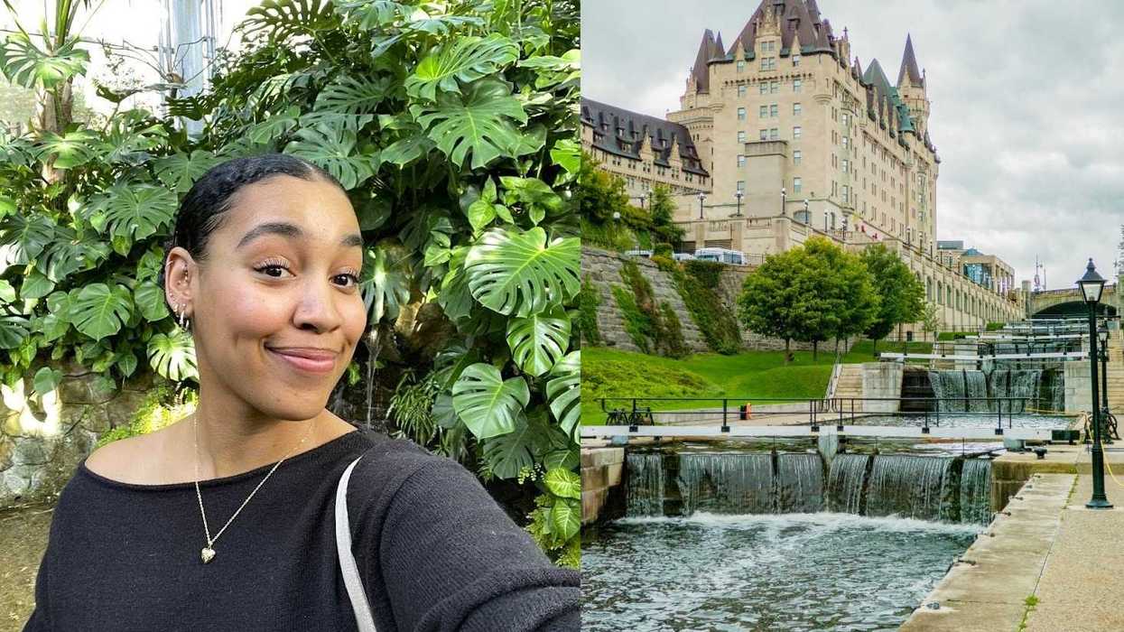 A selfie of a person. Right: Ottawa.