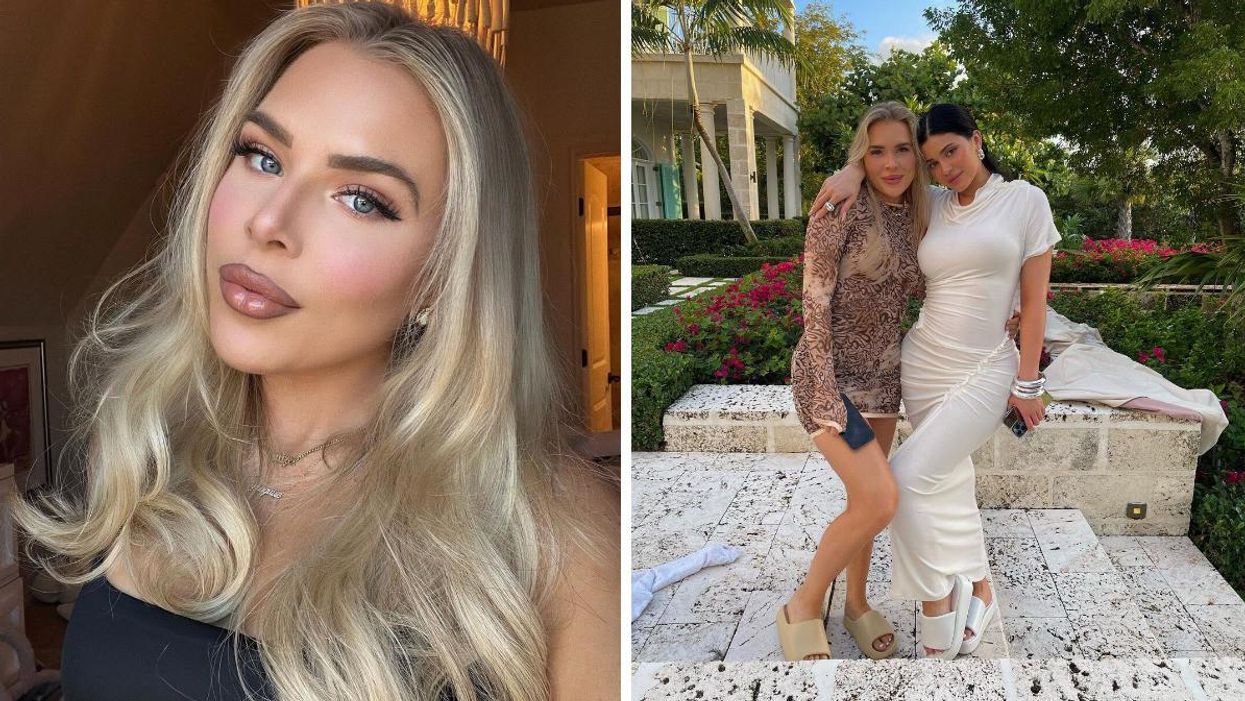 A selfie of Maguire Admunsen. RIght: Admunsen poses with Kylie Jenner on vacation.