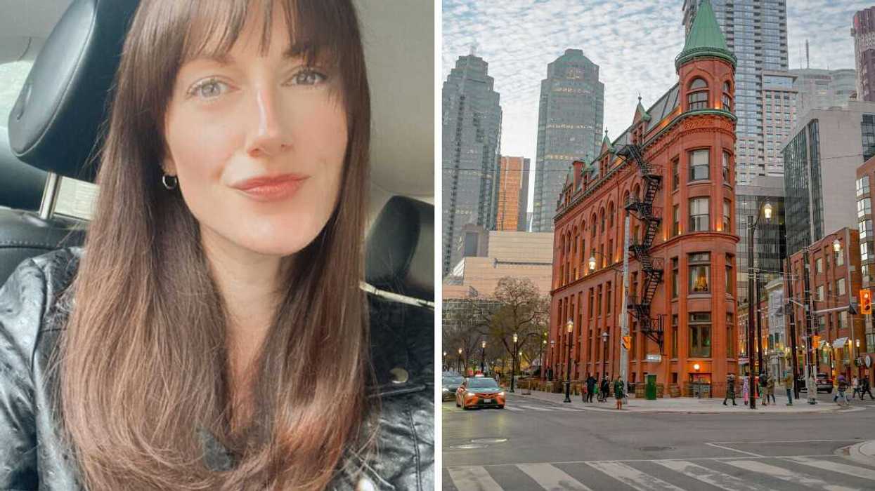 A selfie. Right: City streets.
