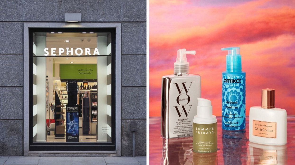 A Sephora store. Right: Sephora hair products.