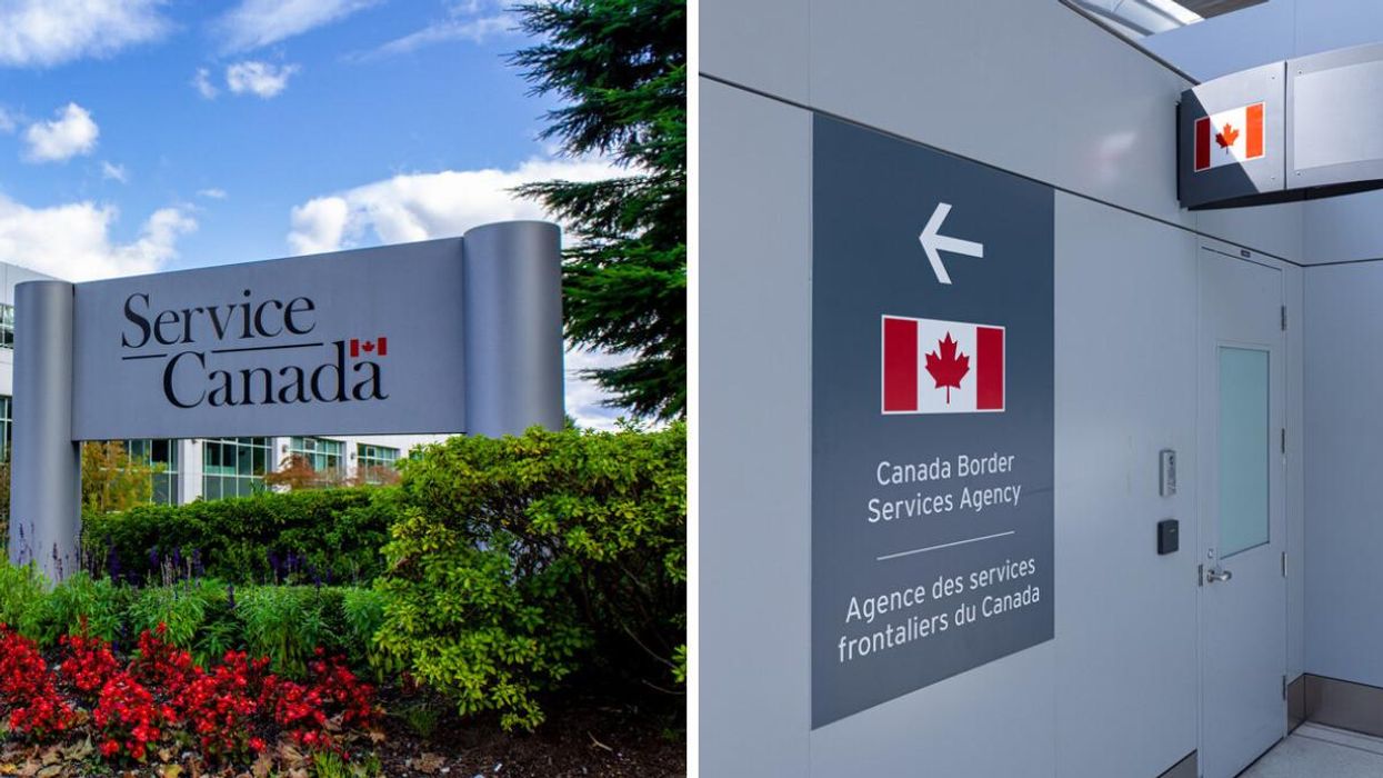 A Service Canada branch. Right: A Canada Border Services Agency.