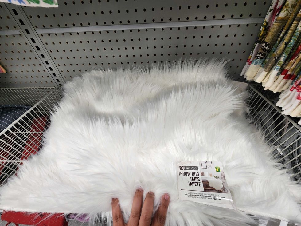 A shaggy rug at Dollarama.
