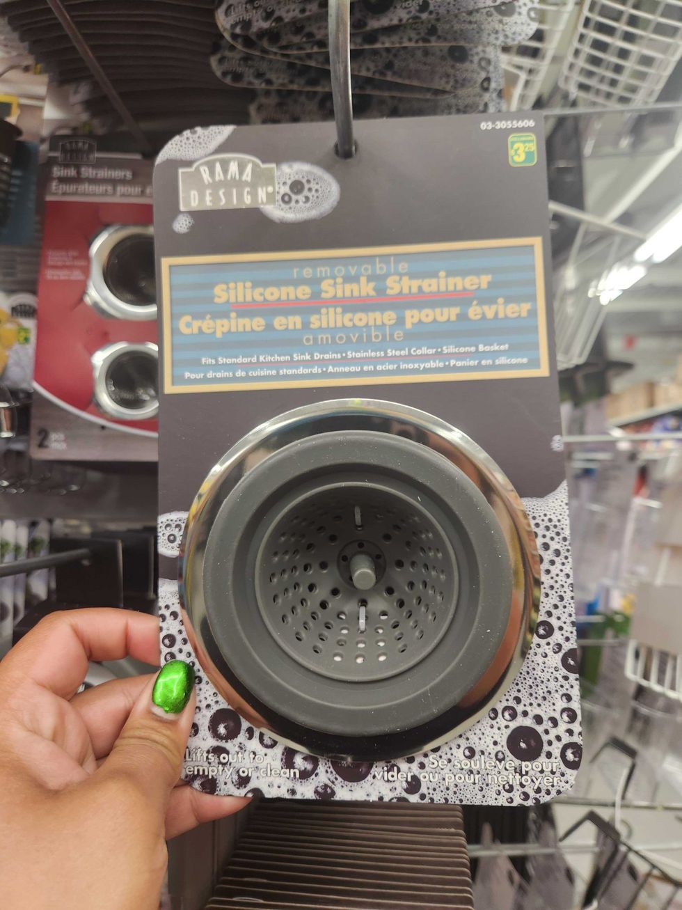A silicone sink strainer.