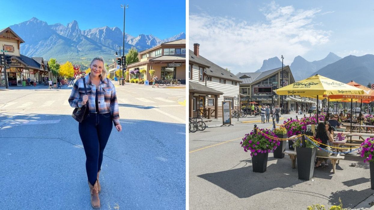 A small town in Alberta. Right: Canmore Alberta.