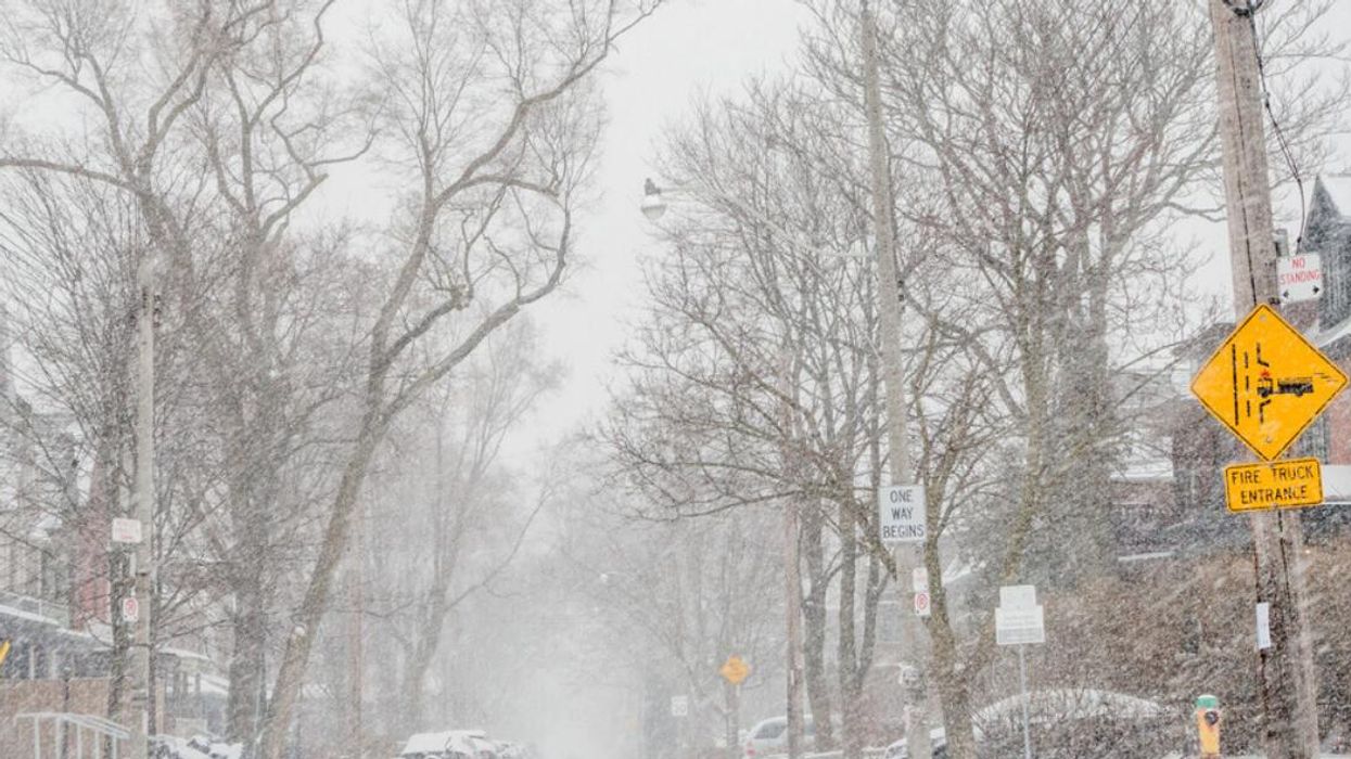 A snow storm in Toronto, Ontario.
