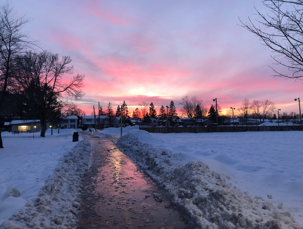 A snowy lane in Ottawa.