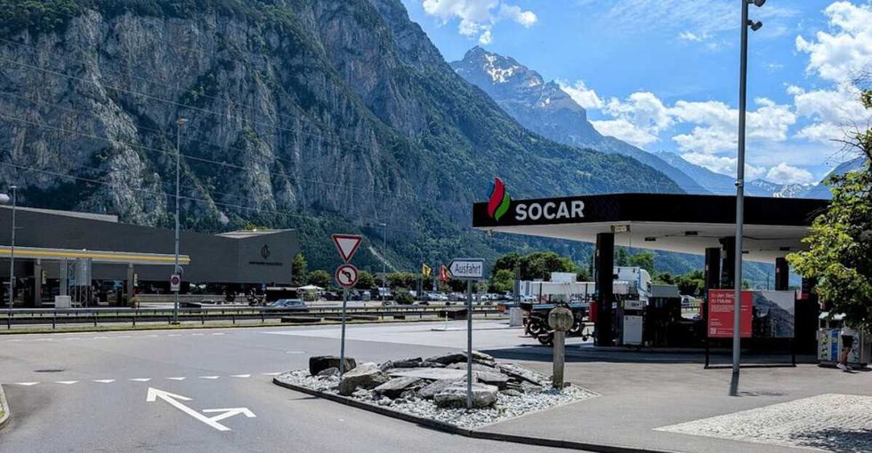 A SOCAR gas station in the mountains.