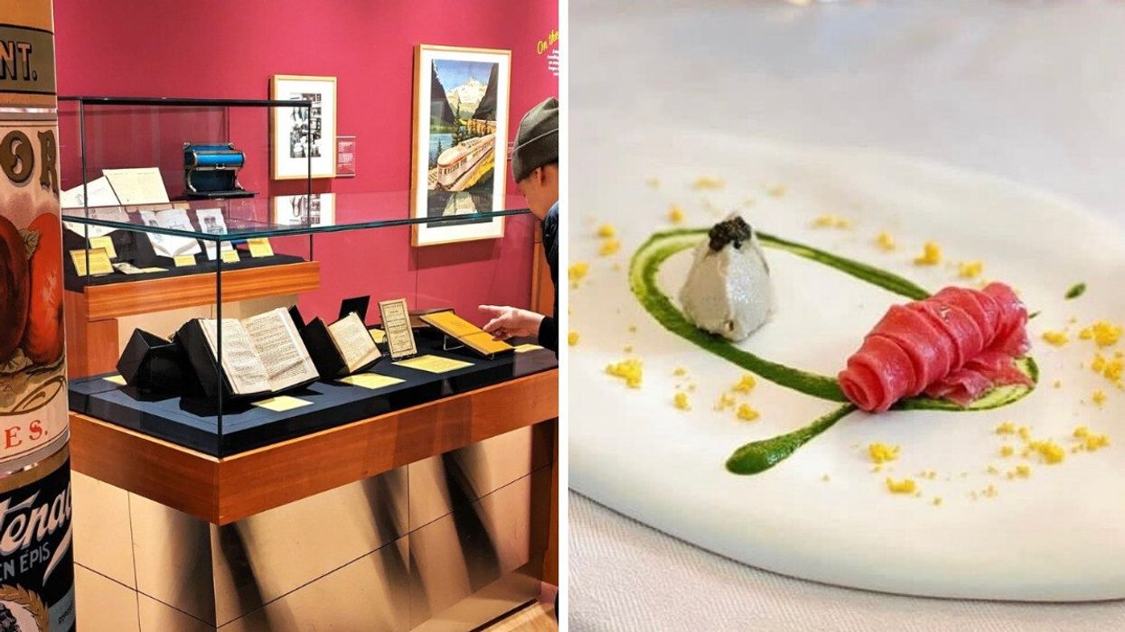 A special collection at the Toronto Reference Library. Right: A dish from Don Alfonso 1980.