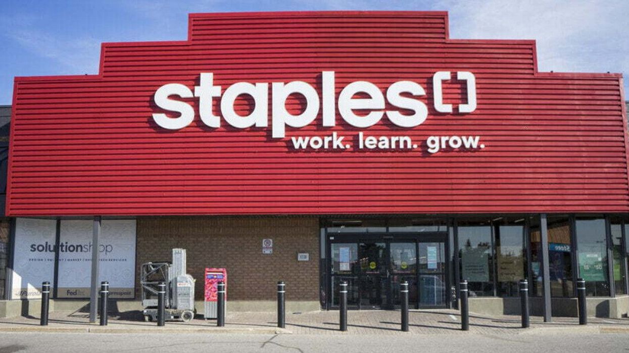 A Staples Canada storefront.