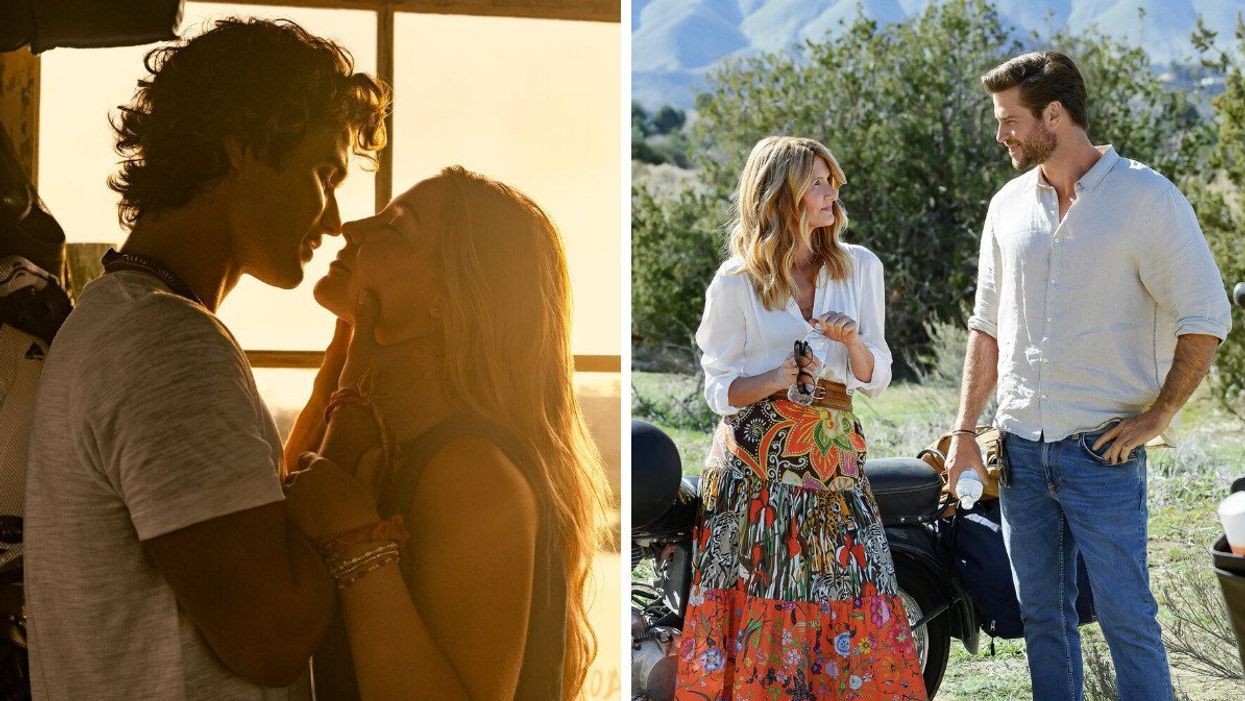 A still from 'Outer Banks.' Right: A still from 'Lonely Planet.'