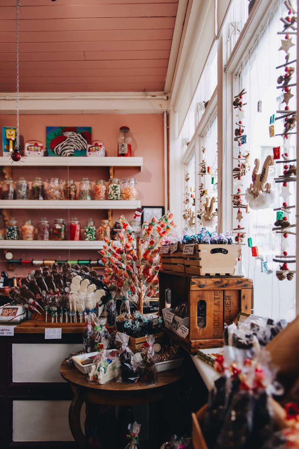 A store with Christmas decor.