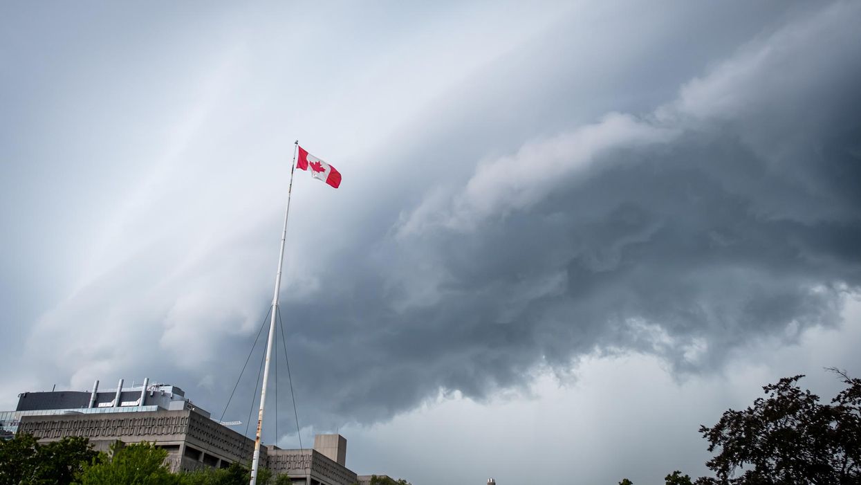 A storm rolling over Queen's Park in Toronto