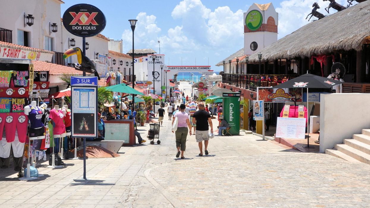 A street in Playa del Carmen, Mexico.