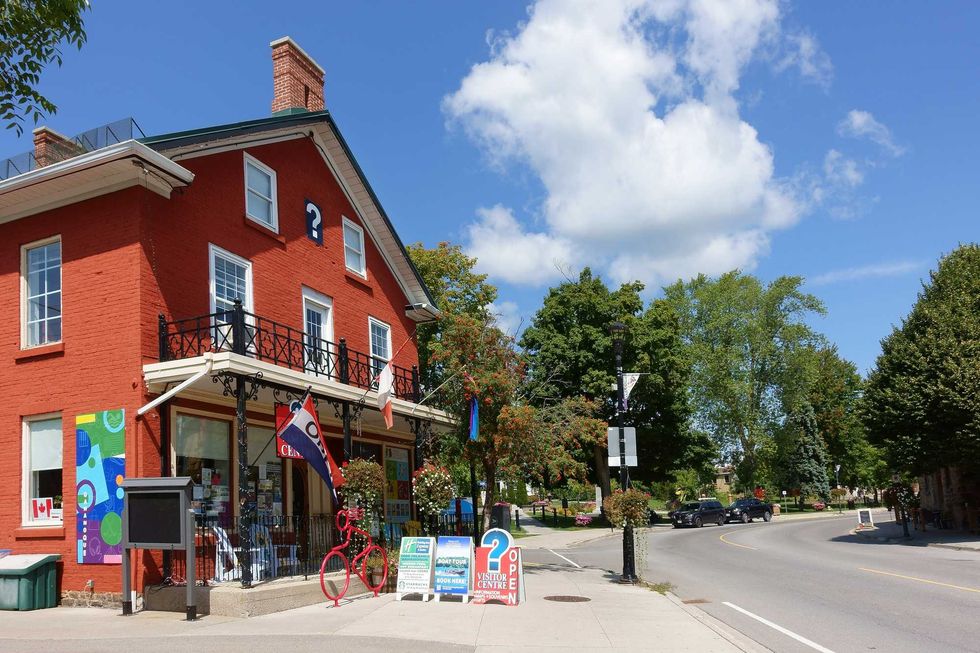 A street view in Gananoque, Ontario.