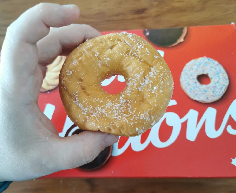 A Sugar Loop Donut from Tim Hortons.