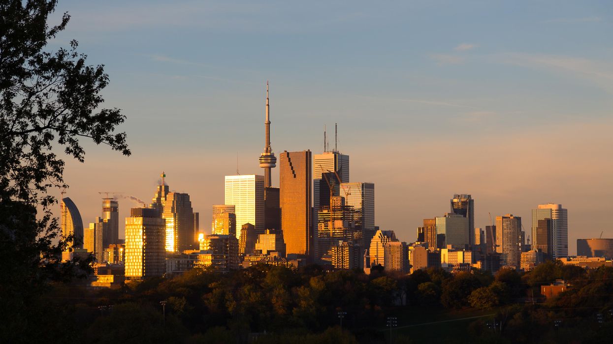 A sunrise over downtown Toronto.