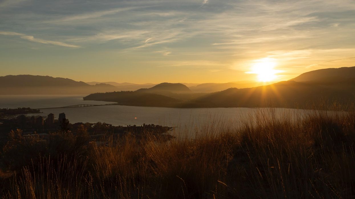 A sunset behind the mountains in B.C.