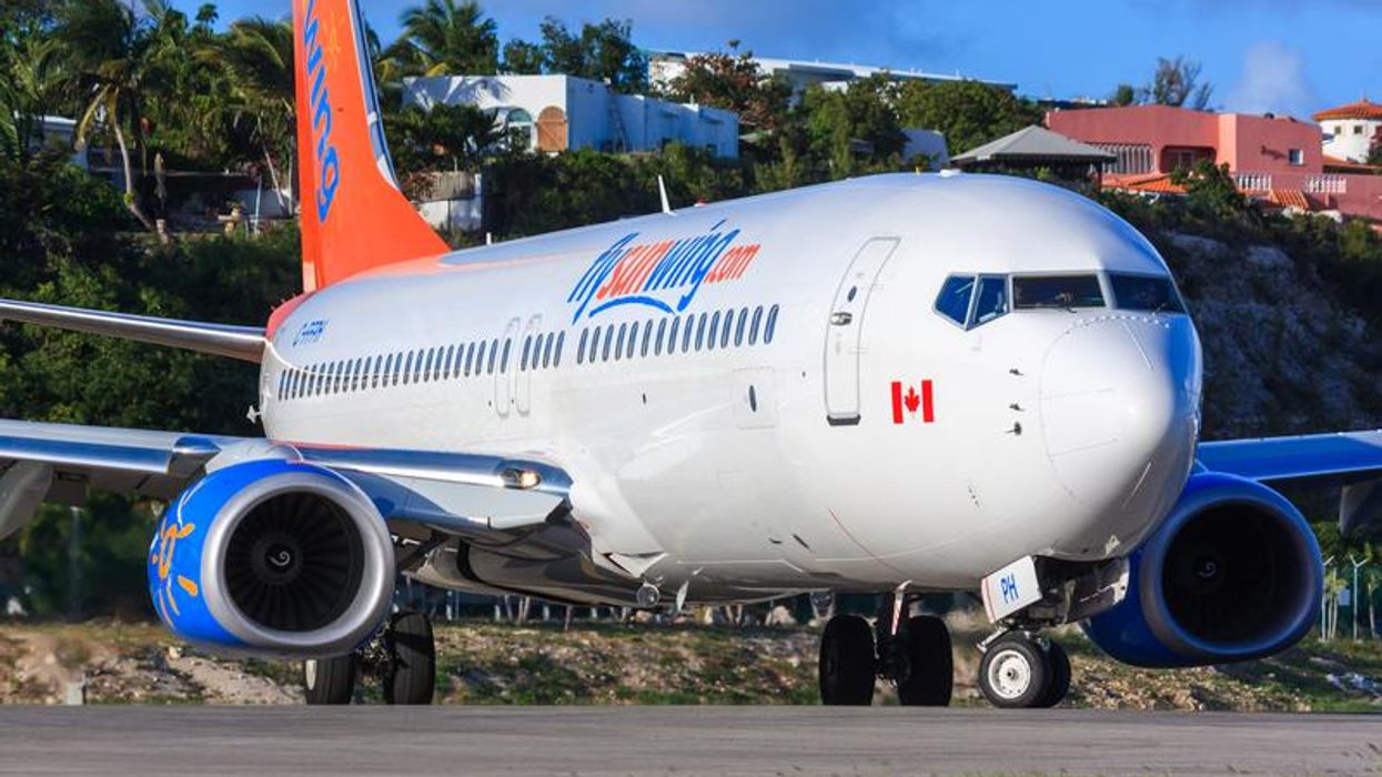 A Sunwing aircraft.