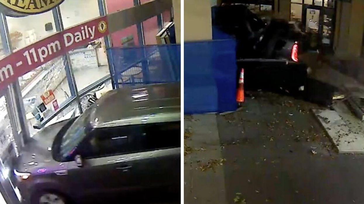 A Suspected Drug-Impaired Driver Crashes Into A BC Business Twice In 20 Seconds