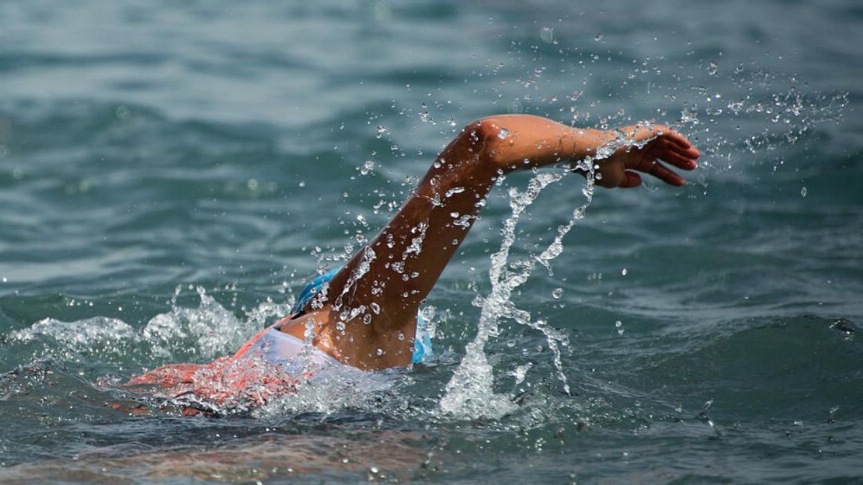 A swimmer in open water.