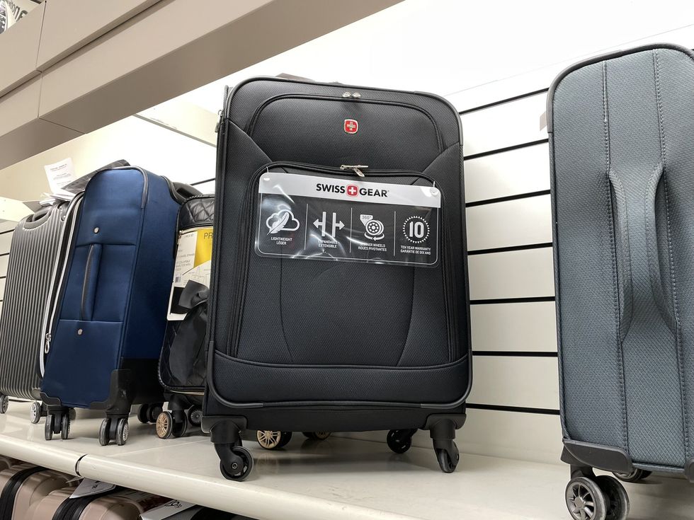 A Swiss Gear suitcase.