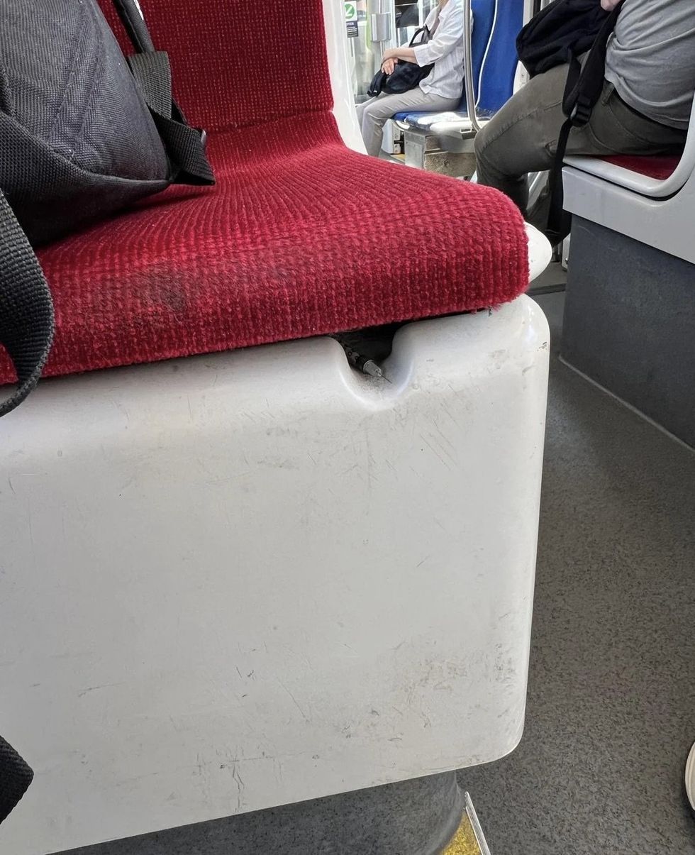 A syringe on a TTC streetcar.