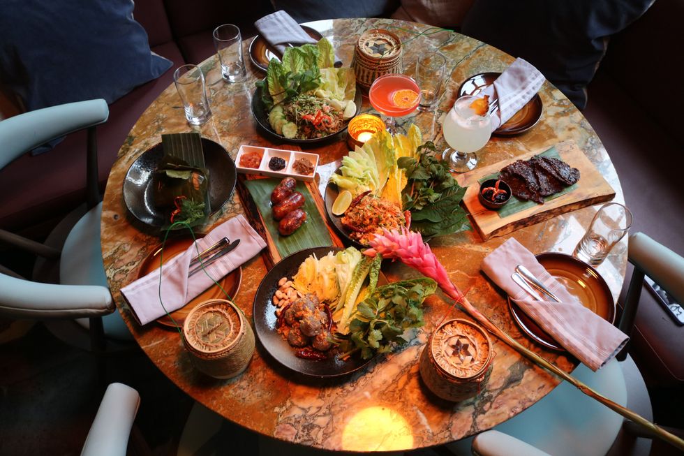 A table of dishes at Lao Lao Bar.
