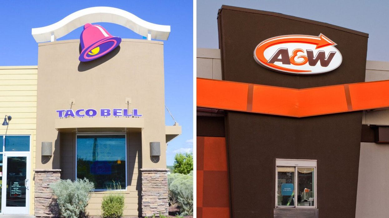 A Taco Bell. Right: An A&W.