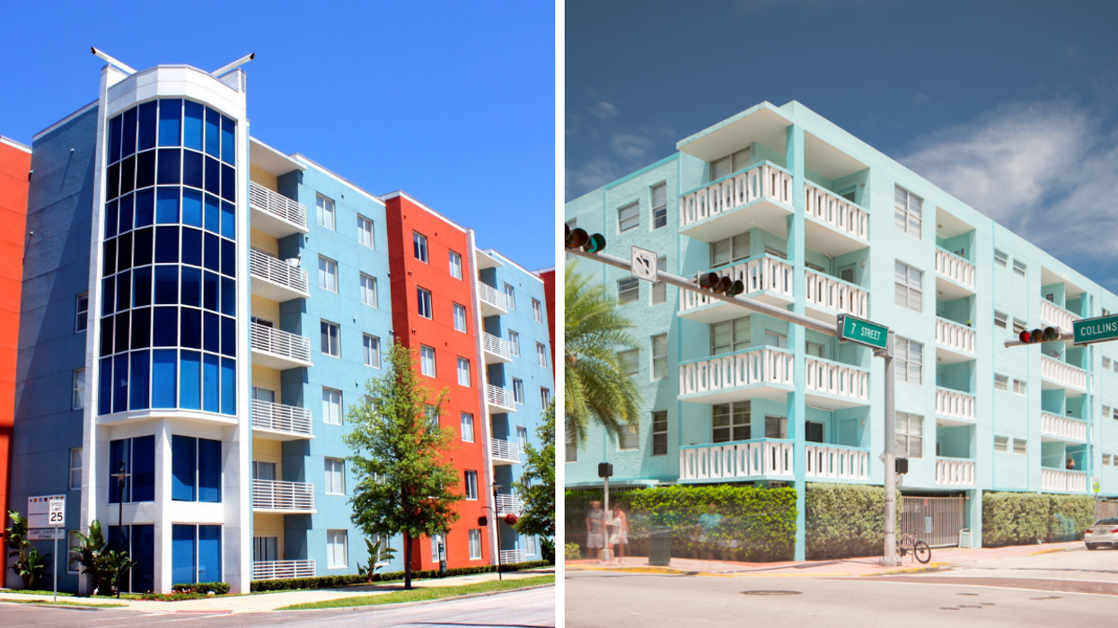 A Tampa condominium. Right: A Miami apartment building.