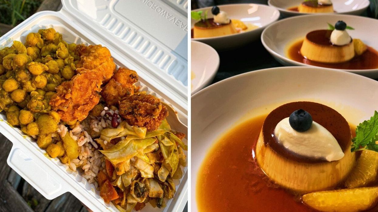 A tasty platter from Ital Vital. Right: A dessert at Maison T Bistro.