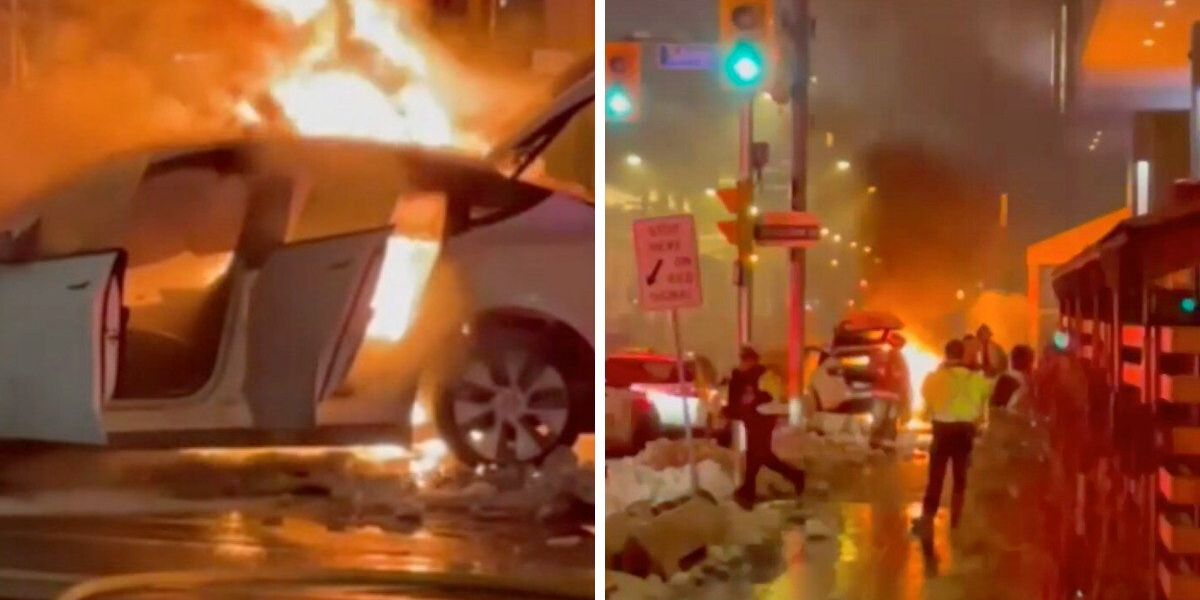 Toronto Police Charge Driver After A Tesla Burst Into Flames On A