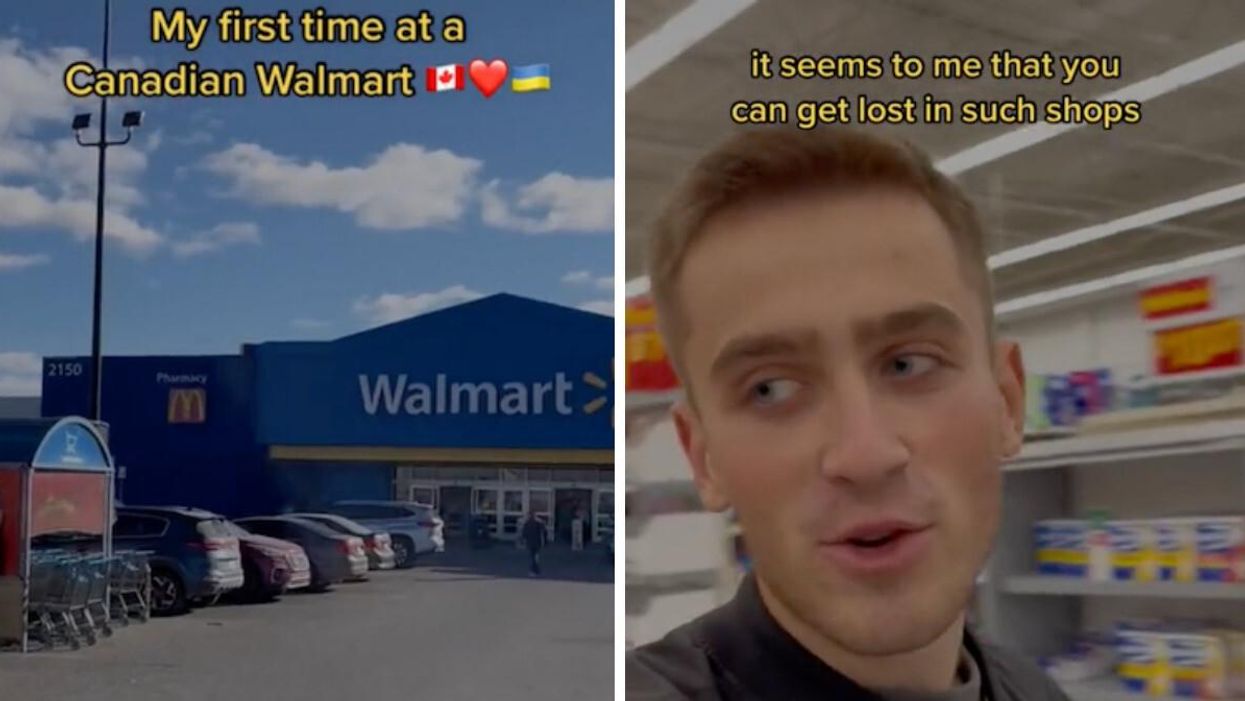 A TikTok from @makhnachov about going to Walmart in Canada for the first time.