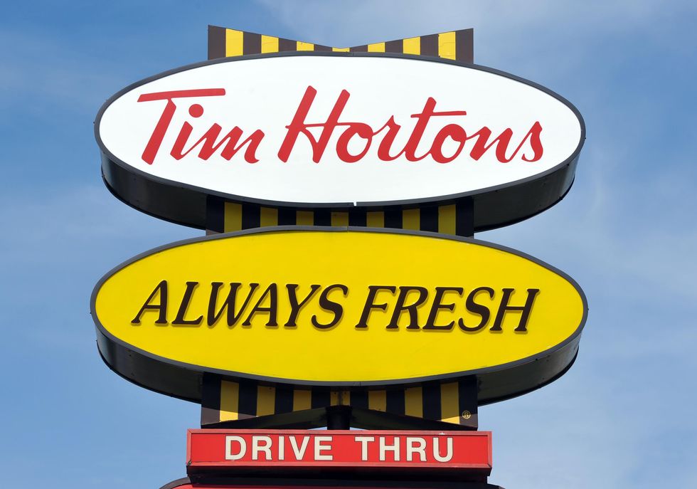 A Tim Hortons sign from 2011.