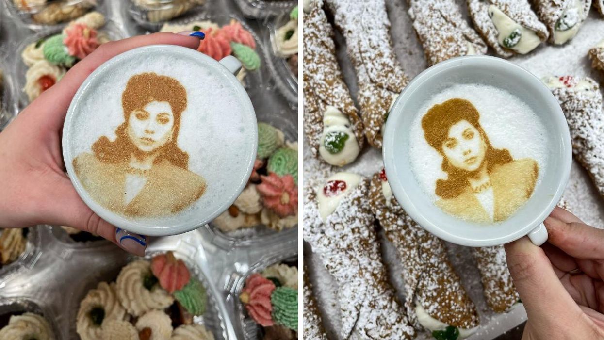 A Toronto Cafe Is Serving Up Coffee With Lady Gaga’s Face From ‘House Of Gucci’ On It