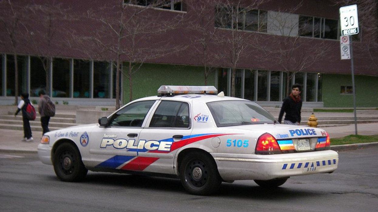 A Toronto police vehicle cruising through the city.