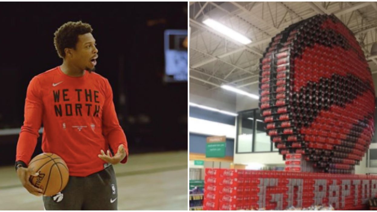 A Toronto Raptors Display Made Entirely Out Of Coca-Cola Was Set Up In A BC Store