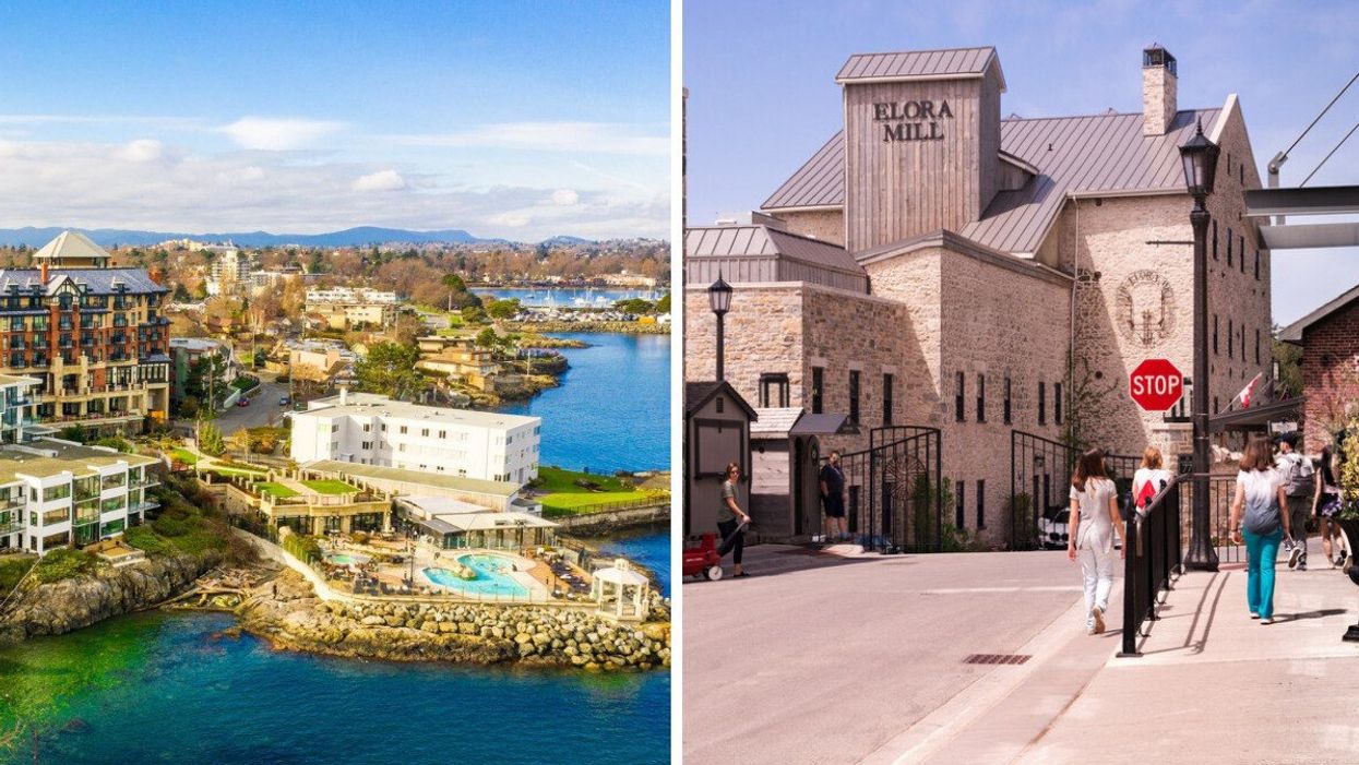A town in B.C. Right: A small town in Ontario.