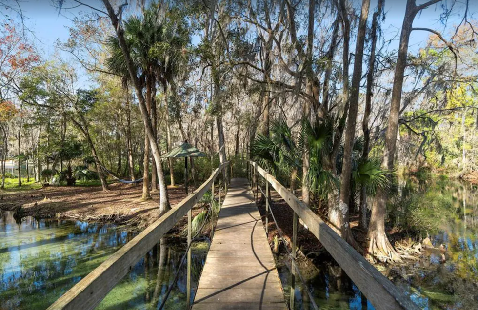 A trail on the private island property.