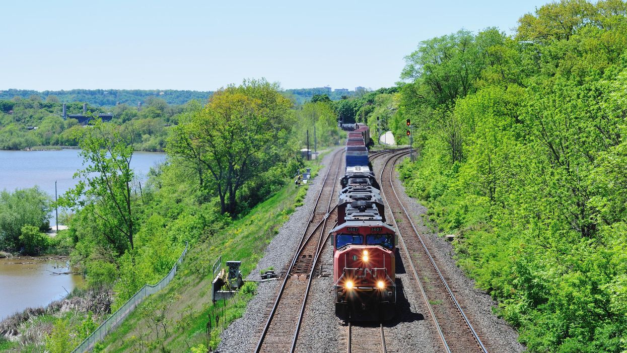 A train going through Ontario.
