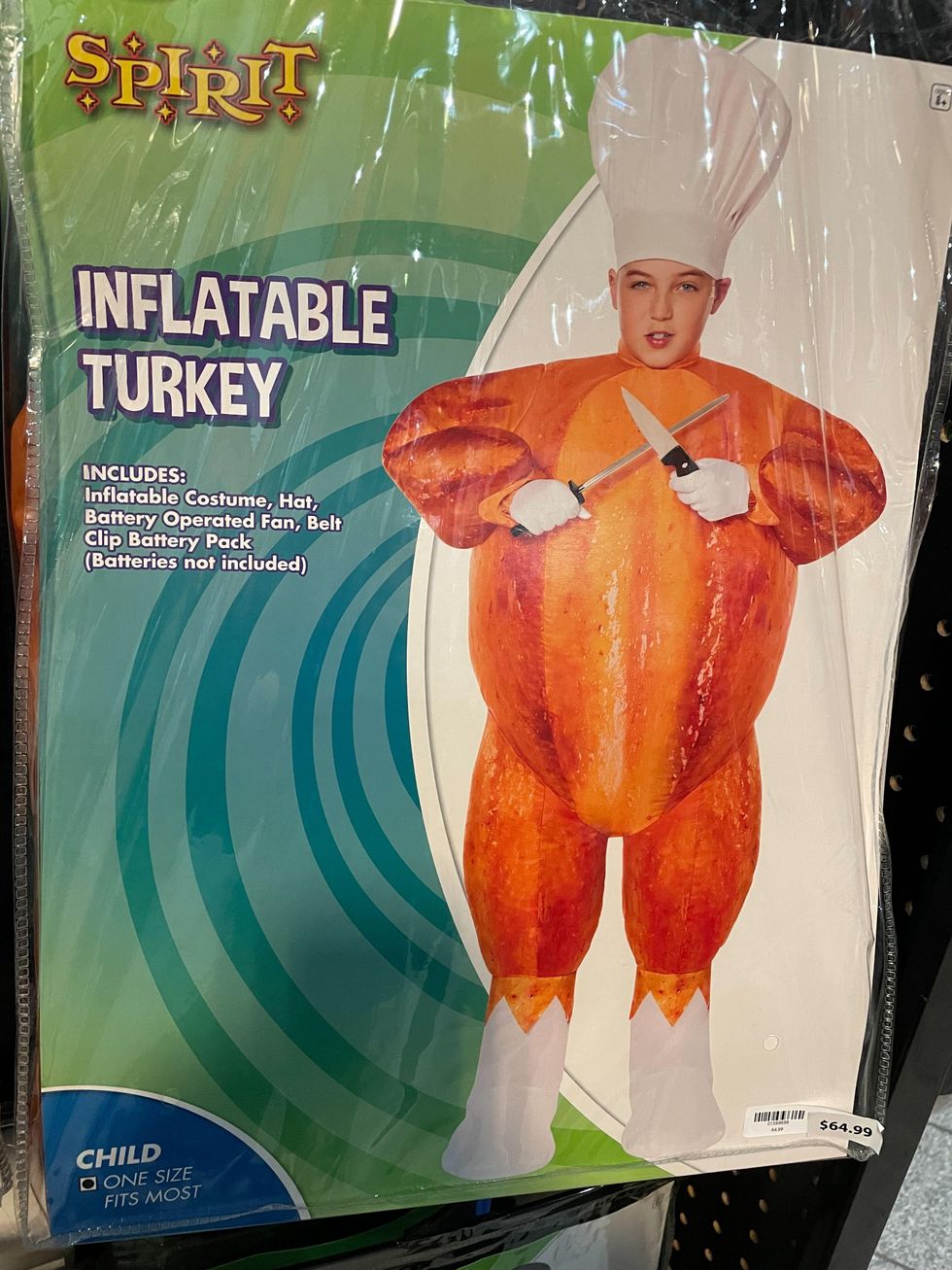 A turkey costume for kids.