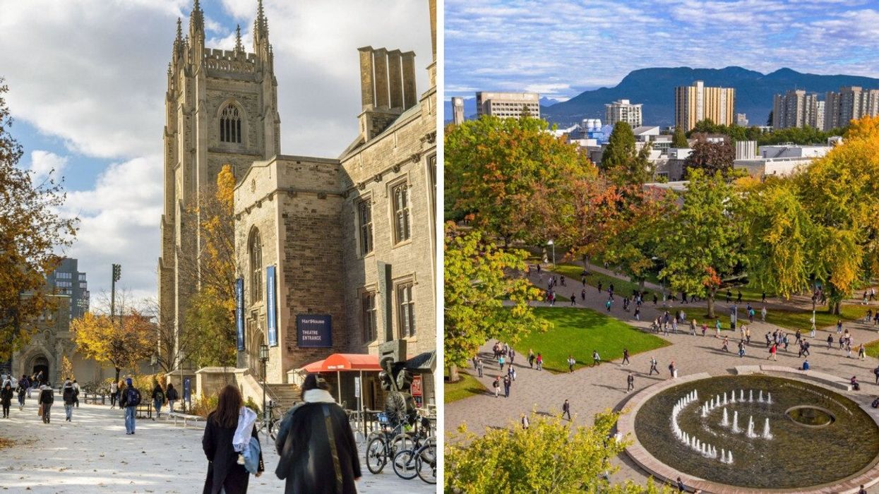 A university in Ontario. Right: A university in B.C.