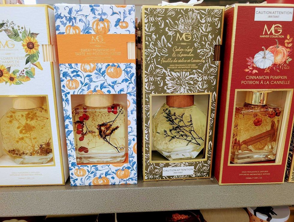 A variety of autumn fragrance diffusers available at HomeSense.