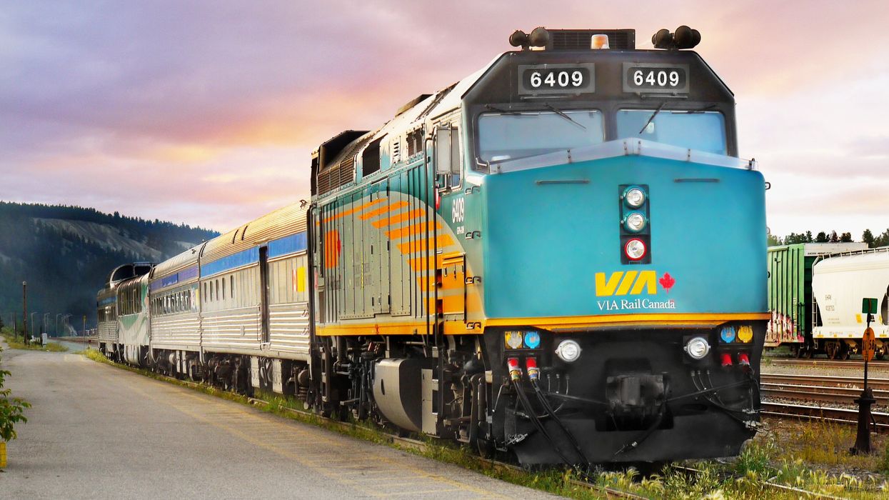 A VIA Rail Canada train at Jasper Railway Station.