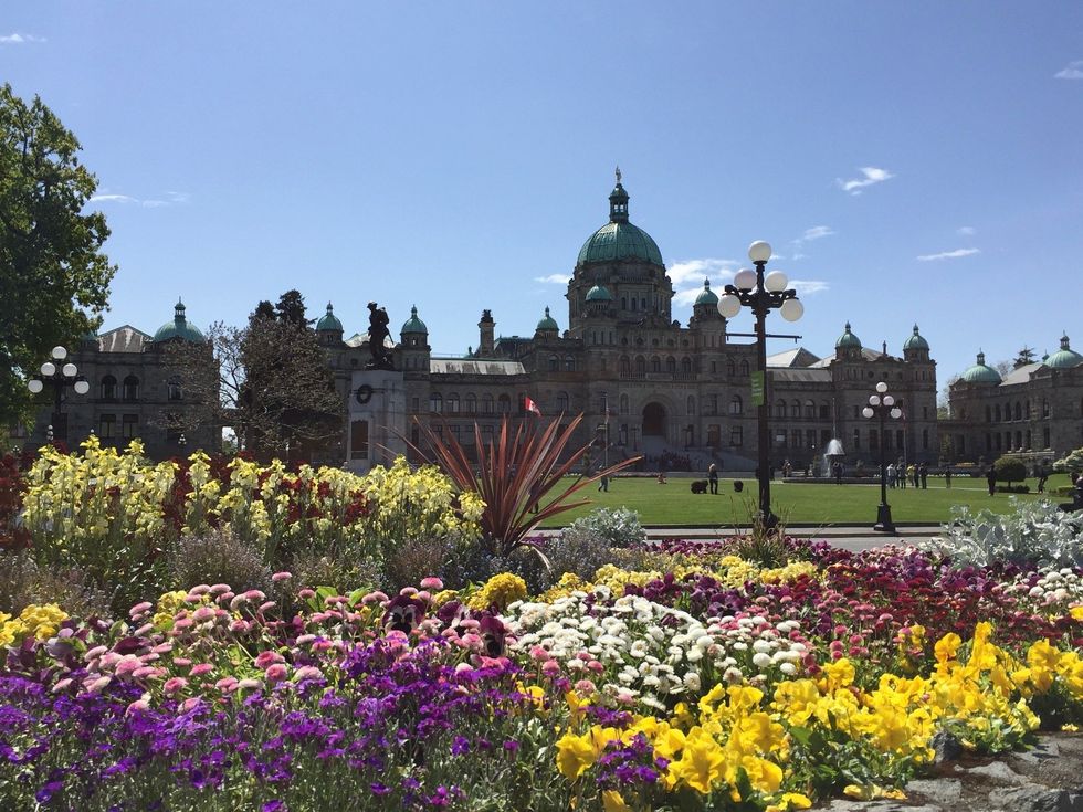 A view of the parliament building in Victoria, BC.