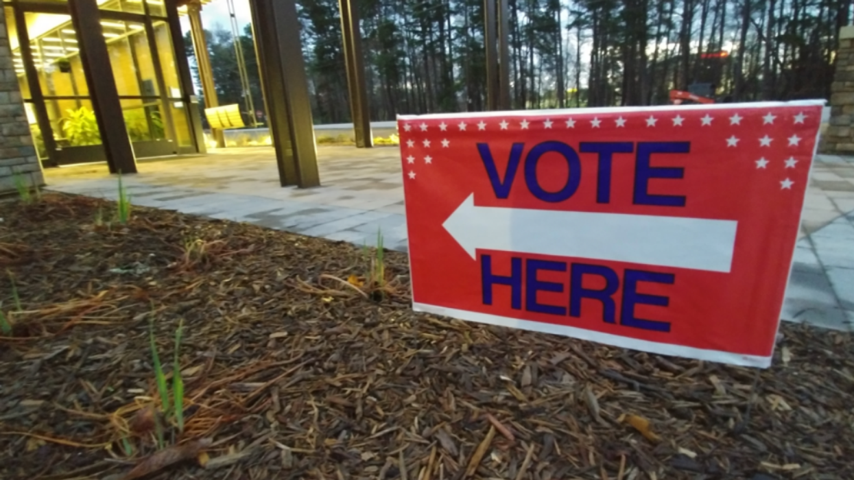 A voting sign.