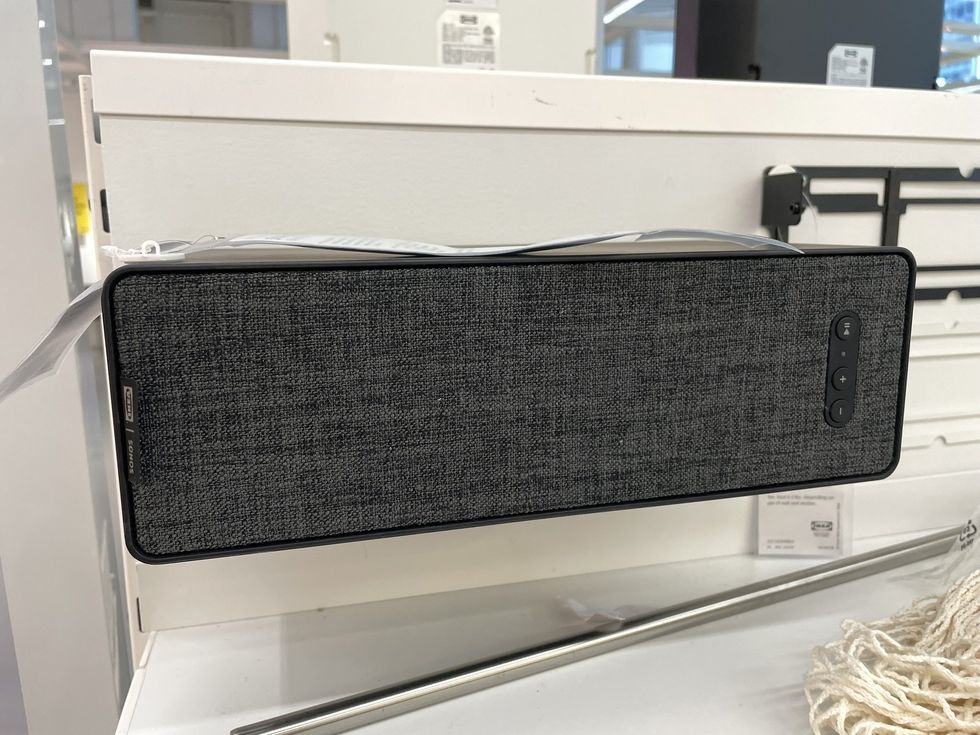 A wall mounted speaker.