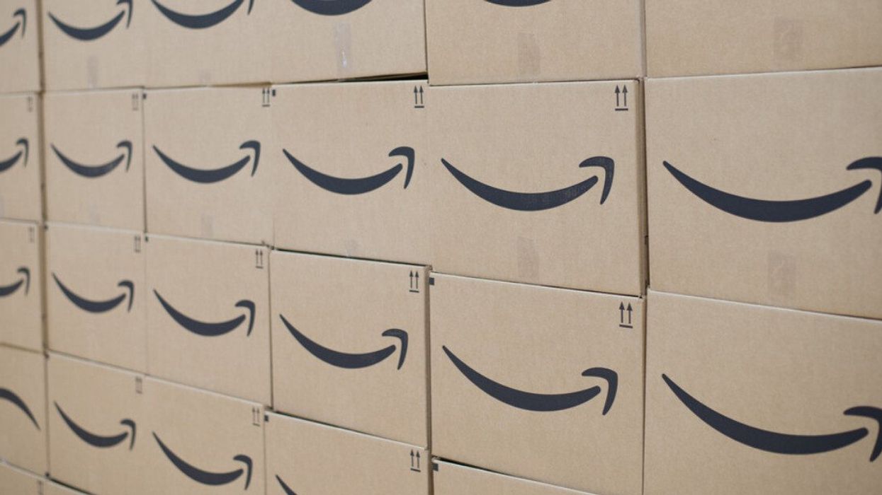 A wall of Amazon Prime shipping boxes.